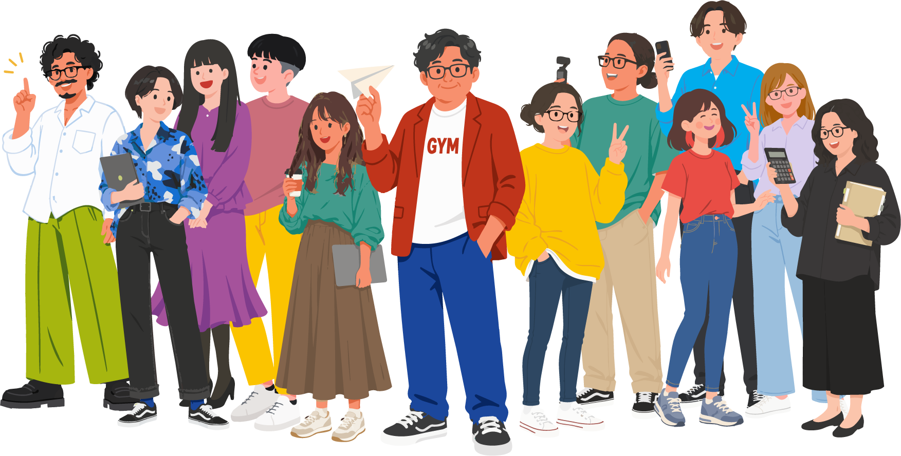 45周年を迎えるGYMのメンバーたちのイラスト