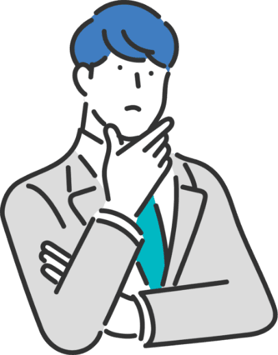 悩んでいる男性のイラスト