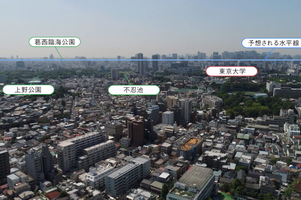 ドローン東京文京区団子坂上から空撮