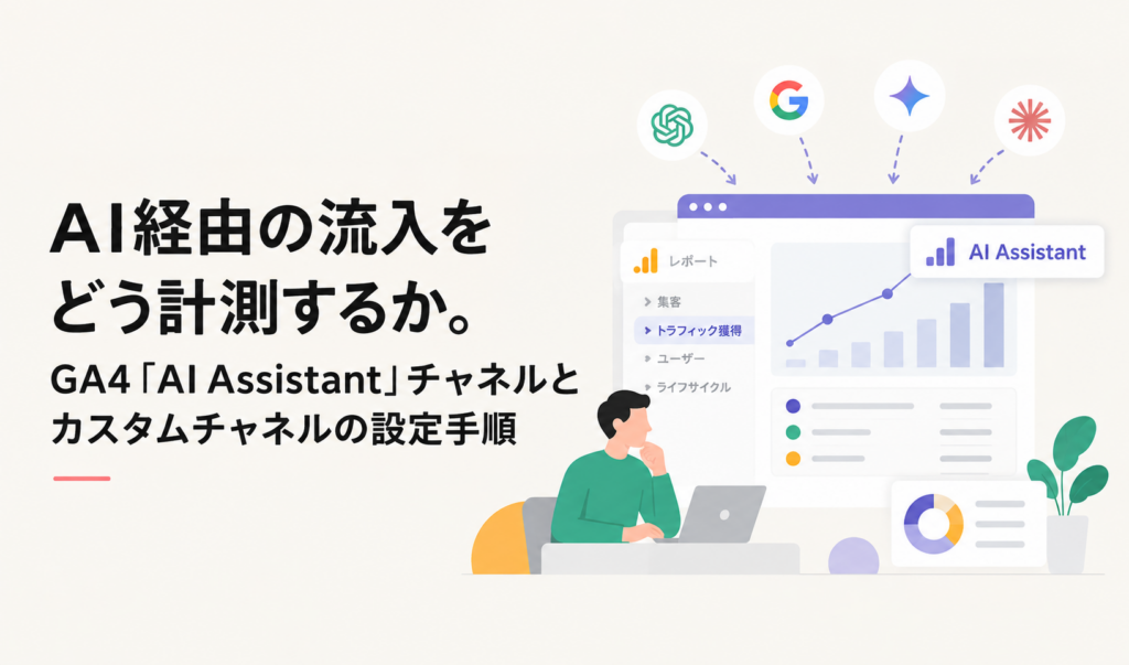 AI経由の流入をどう計測するか。GA4「AI Assistant」チャネルとカスタムチャネルの設定手順